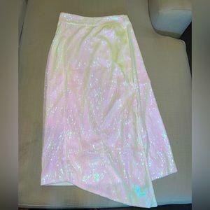 Asymmetrical mermaid sequin skirt